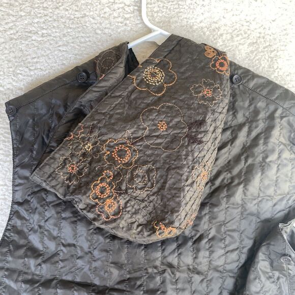 Scotch and Soda Puffer Vest Womens XL Brown Quilted Full Zip Floral Outwear - Picture 11 of 14